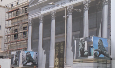 las obras de restauracion de los exteriores del Palacio P las obras de restauración de los exteriores del Palacio del Congreso